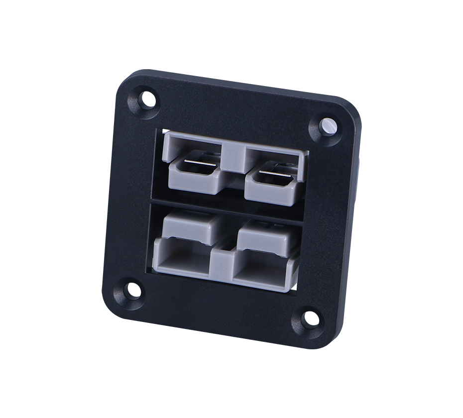 50A plug high-power connector black dual-position panel fixed bracket vertical plate