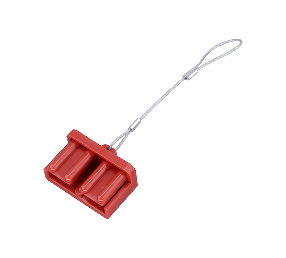175A high-power plug connector red stainless steel pull rope dust cover/dust shield