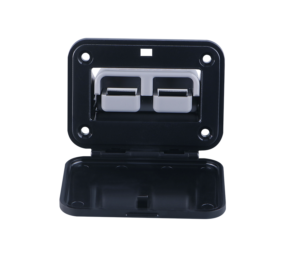Black fixed bracket panel for 175A plug power connector