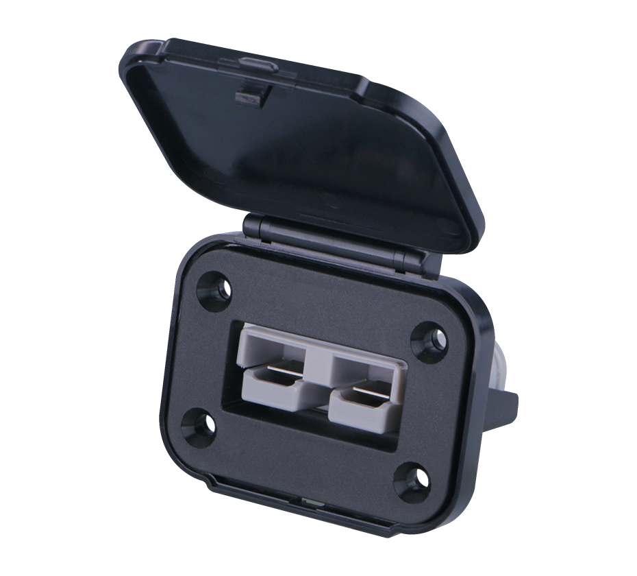 50-plug fixed bracket panel with a cover