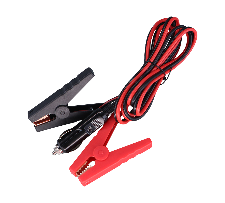 Male battery clip power cord for car cigarette lighter