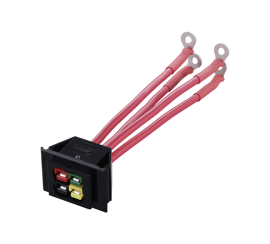 PP45A 600V single-pole plug, equipped with a four-position fixed seat short base, custom-made for large power supply cables